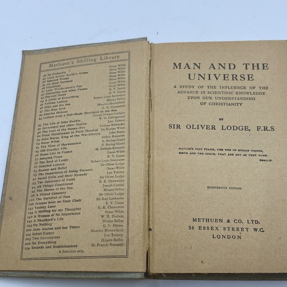 Man and the universe by serve Oliver Lodge, hardcover antique book 1908 gift - Picture 9 of 12